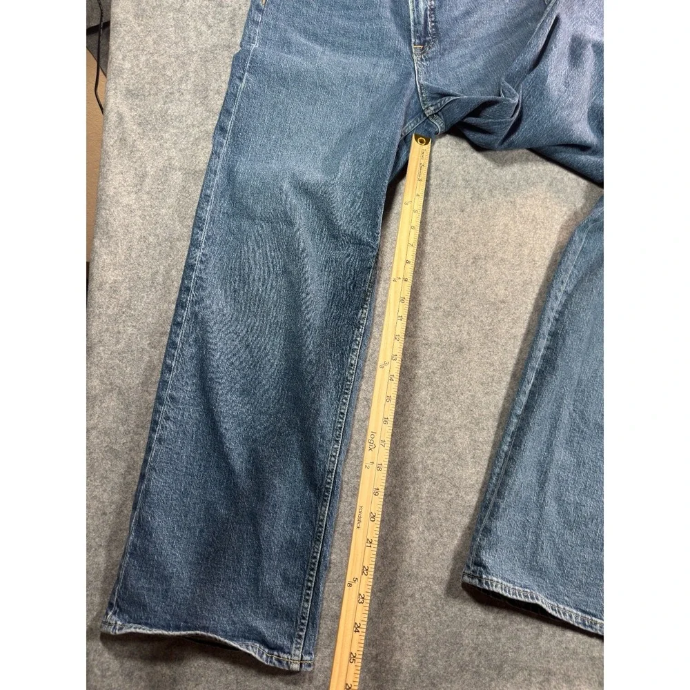 Lot Of 2 Free Assembly Jeans Womens 12 Blue Denim Preppy High Rise Straight Leg - Picture 6 of 8
